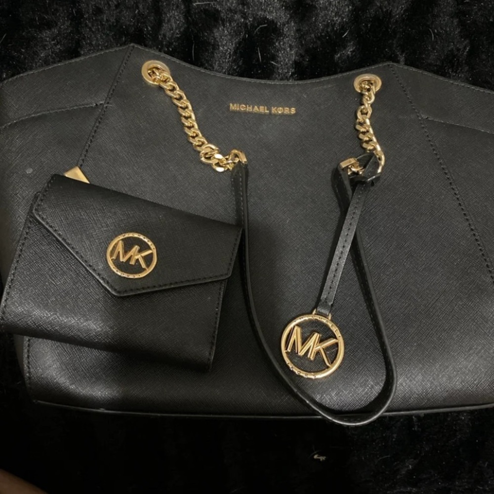 Michael Kors Black Handbag and Wallet Set